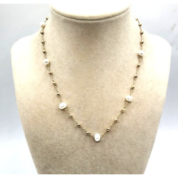 Adjustable Chain - Floating Pearls & Floating Bead Accents - Dainty - Picture 2 of 3
